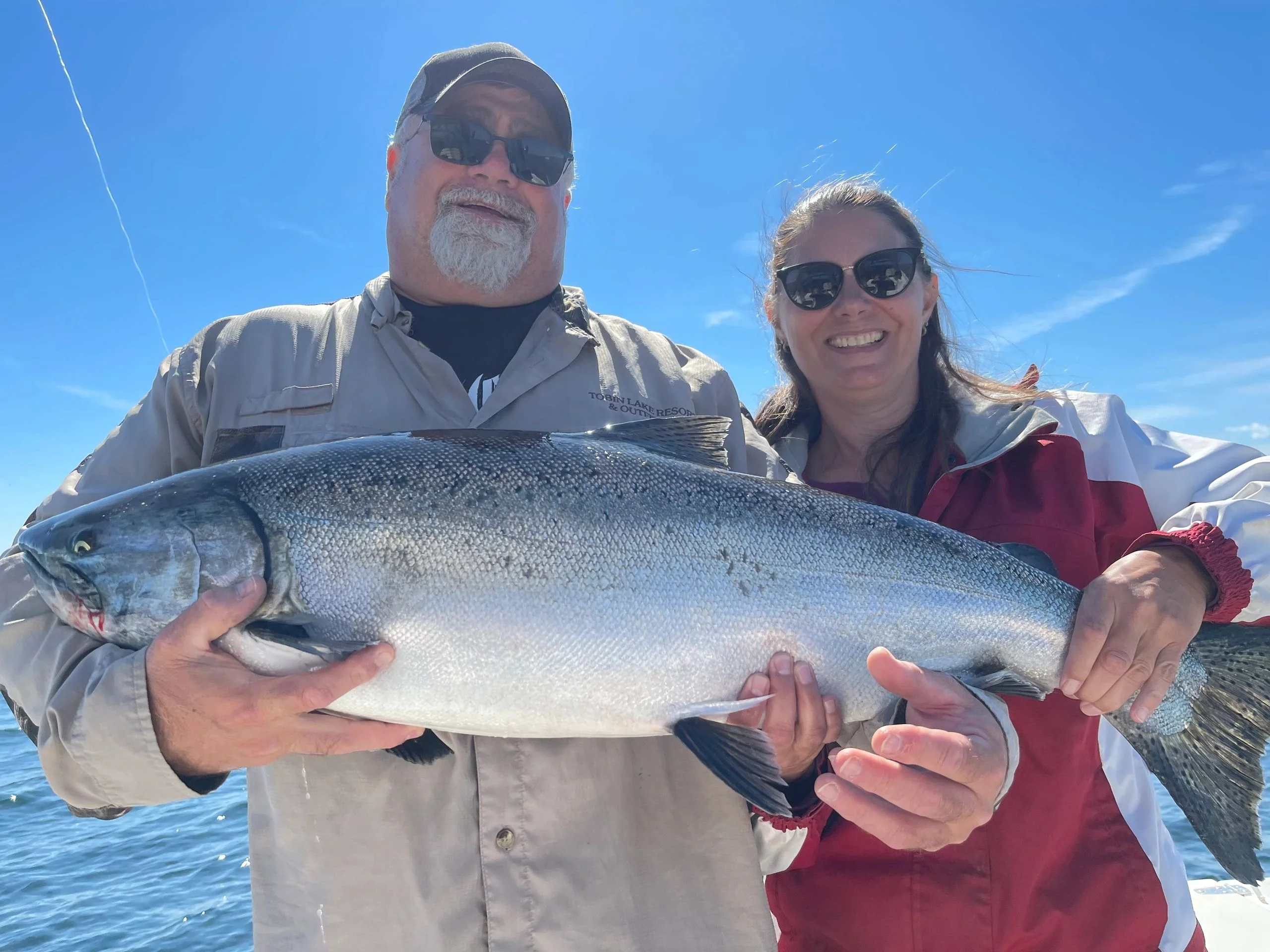 Couple with chinook salmon catch