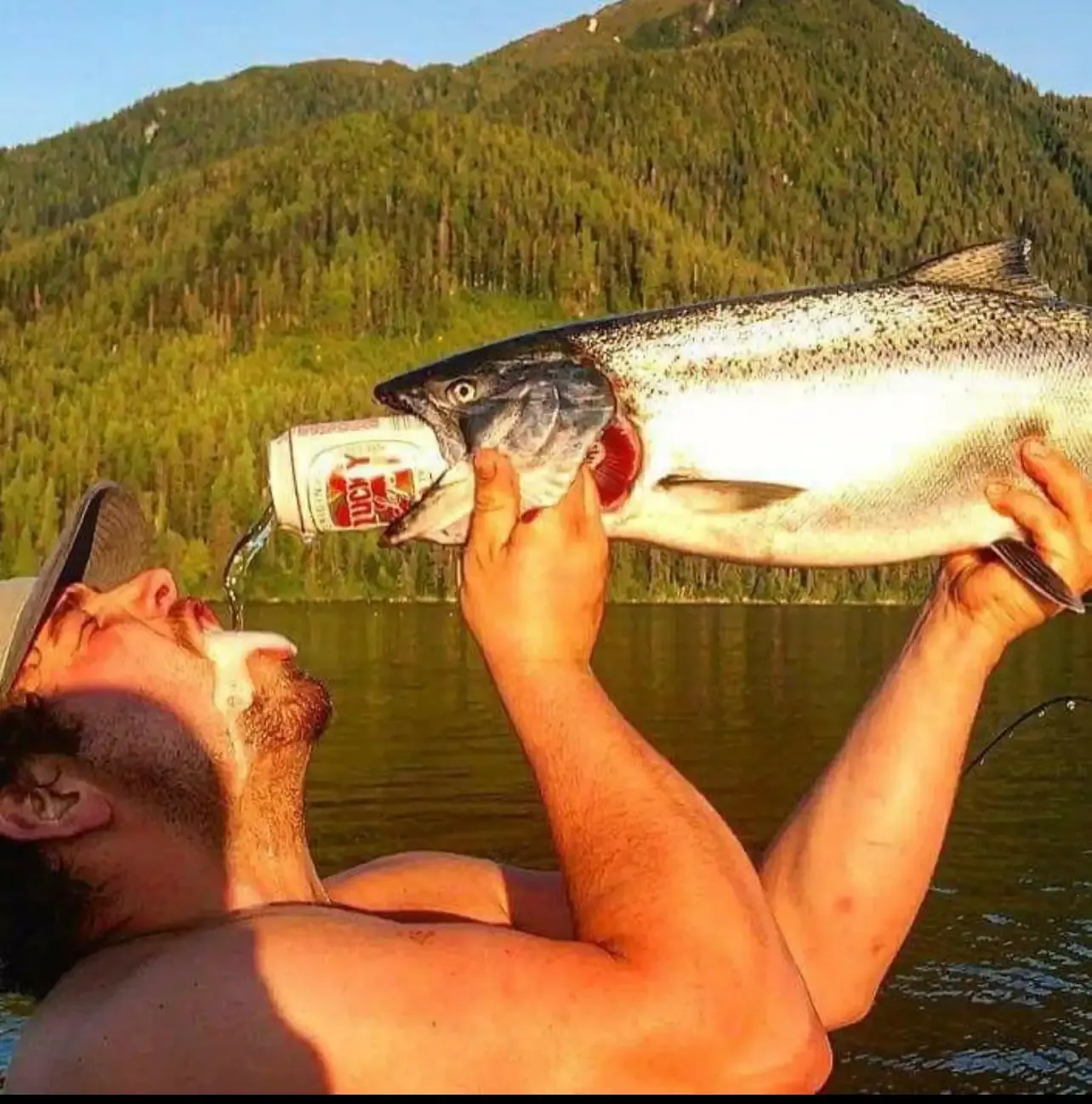 Salmon catch celebration