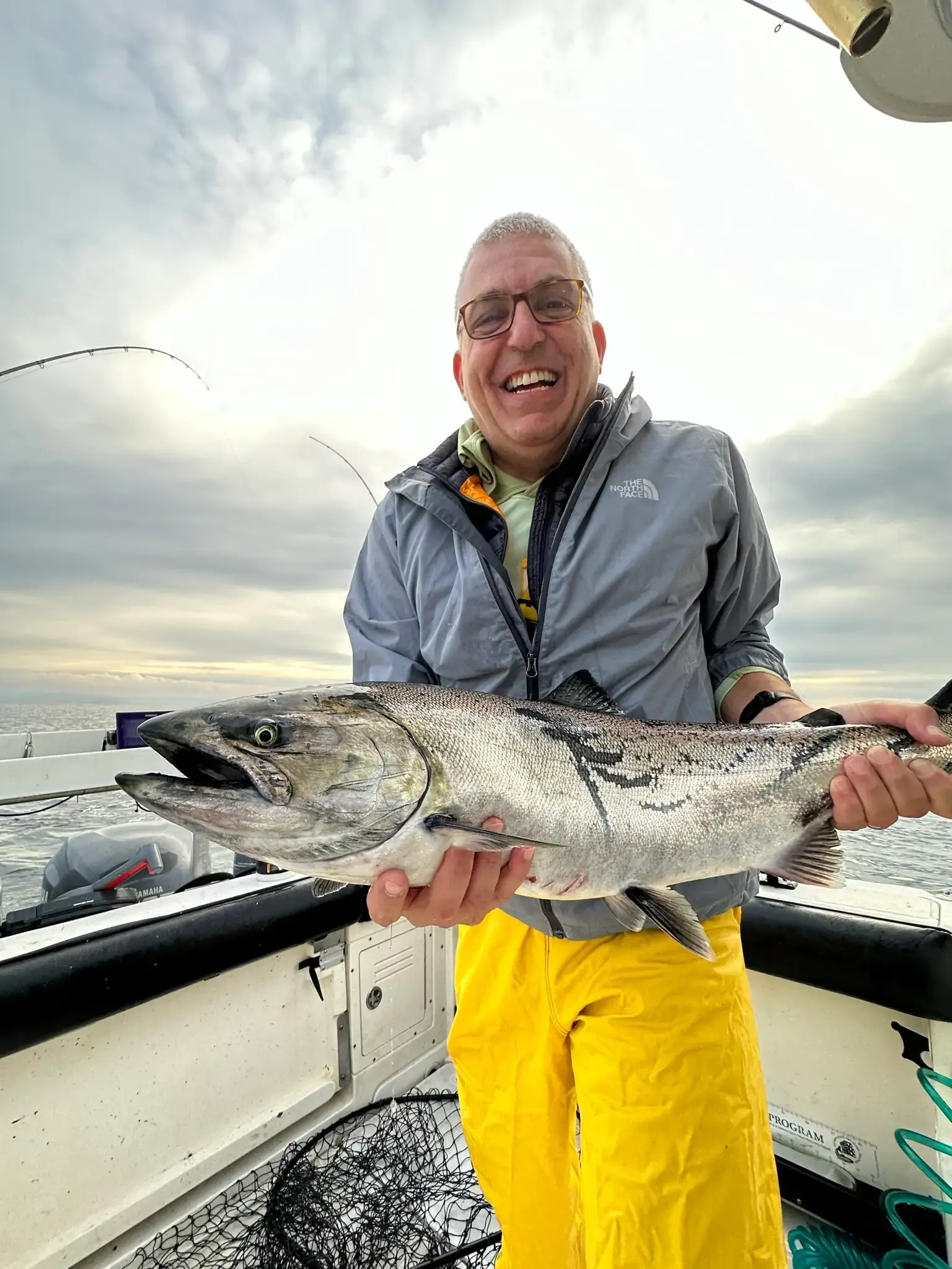 Happy Angler Chinook in Rain Gear