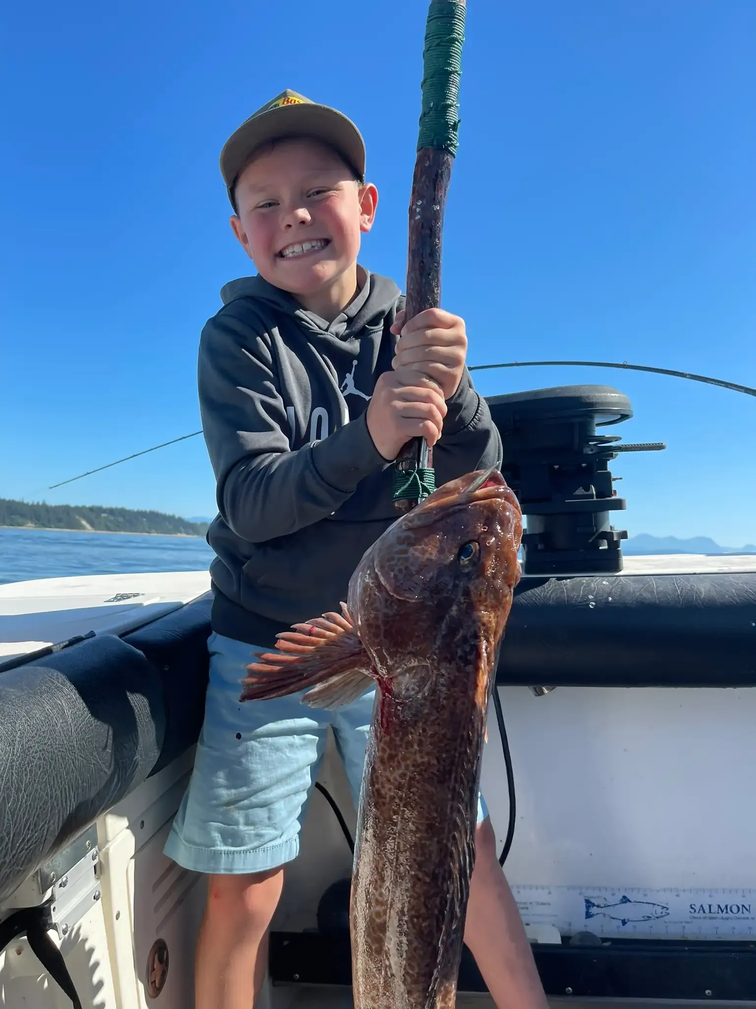 Junior Angler with Lingcod